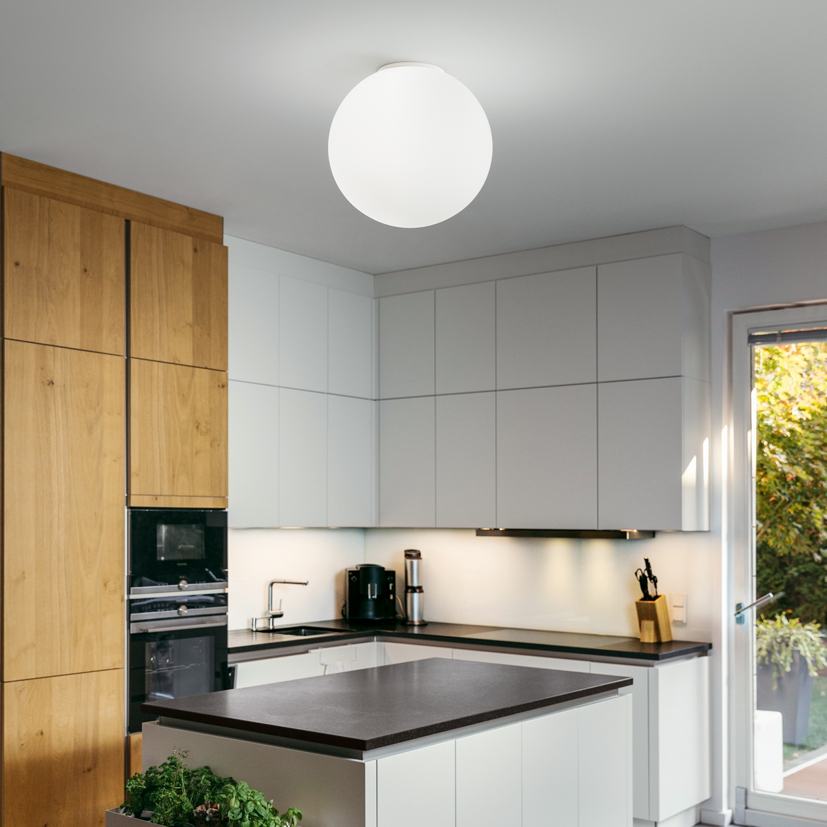 Plafonieră Ideal Lux Mapa PL1, alb, Ø40 cm, 059839
