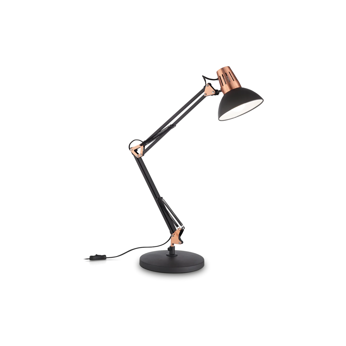 Veioză Ideal Lux Wally TL1, negru, cupru, 061191
