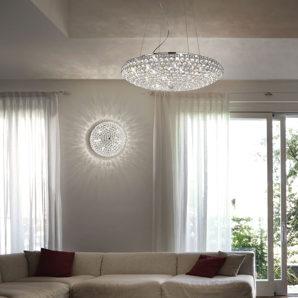 Plafonieră Ideal Lux King PL9, crom, 73255