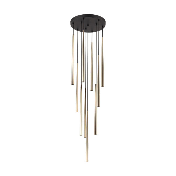 Lustră TK Lighting Piano, negru/auriu, 10118