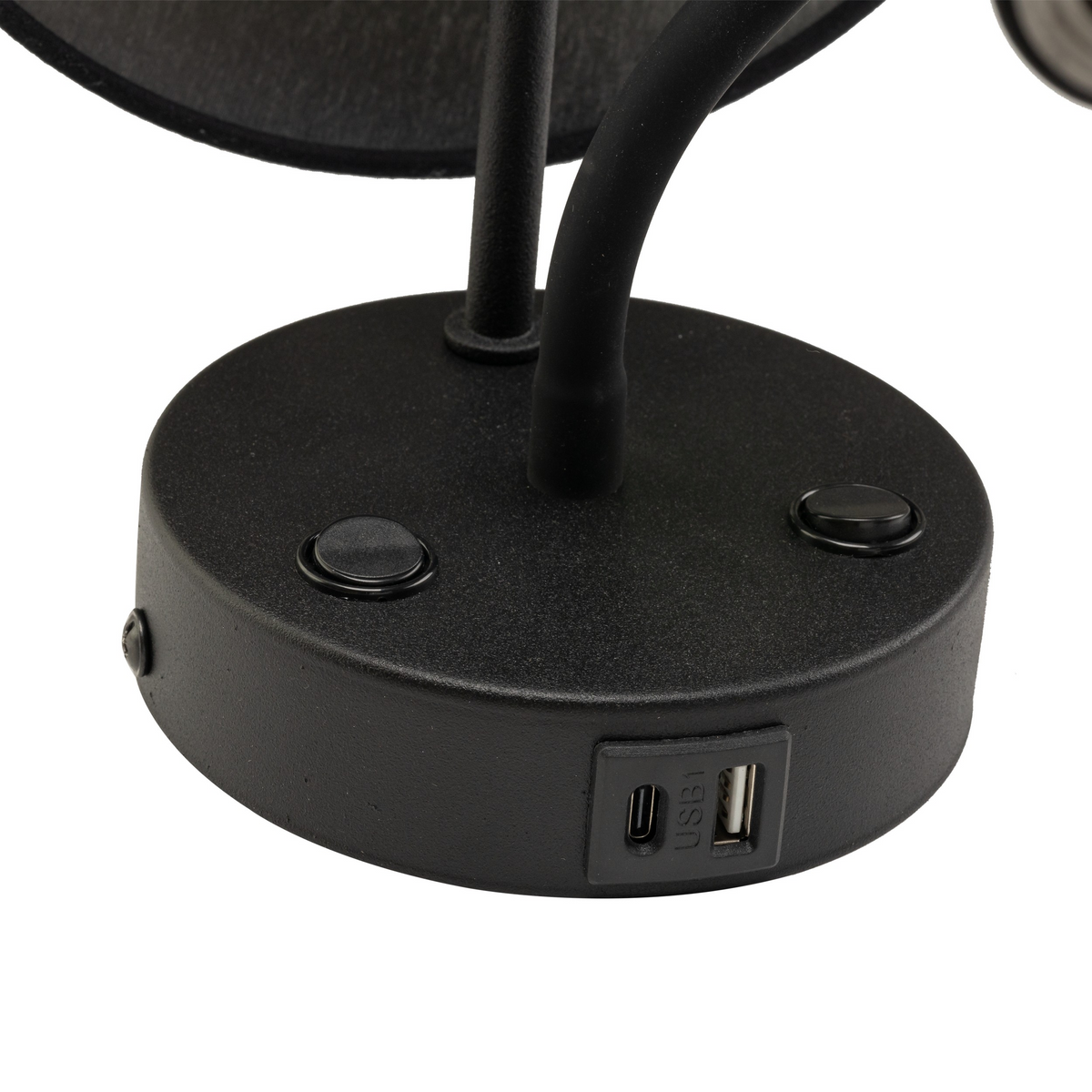 Aplică TK Lighting Maja, negru, 2 dulii E27 + GU10 + USB, 10203