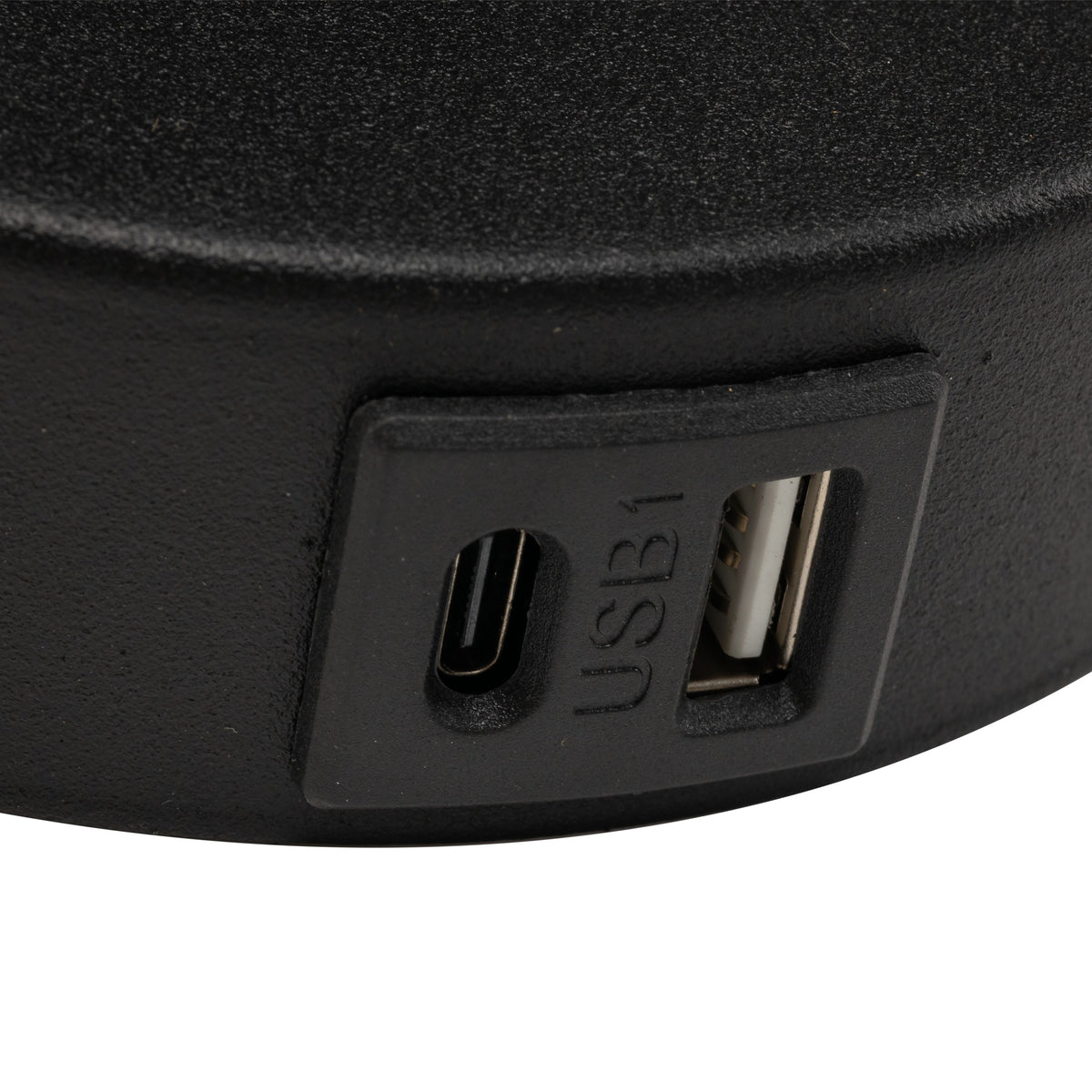 Aplică Maja neagră 2 dulii E27 + GU10 + USB TK 10203