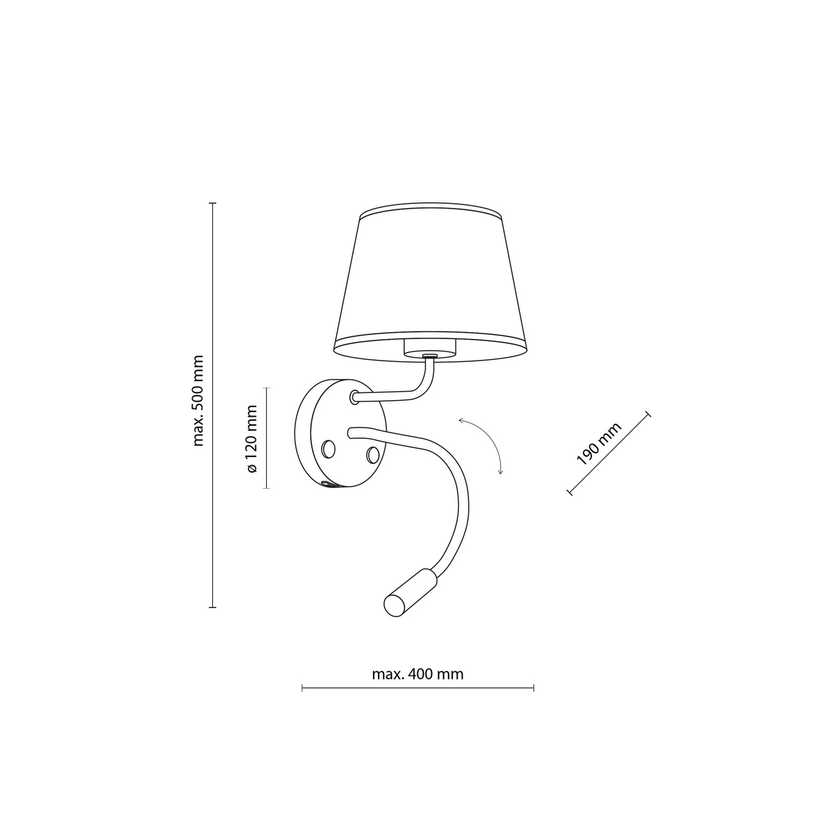 Aplică TK Lighting Maja, alb, 2 dulii E27 + GU10 + USB, 10204