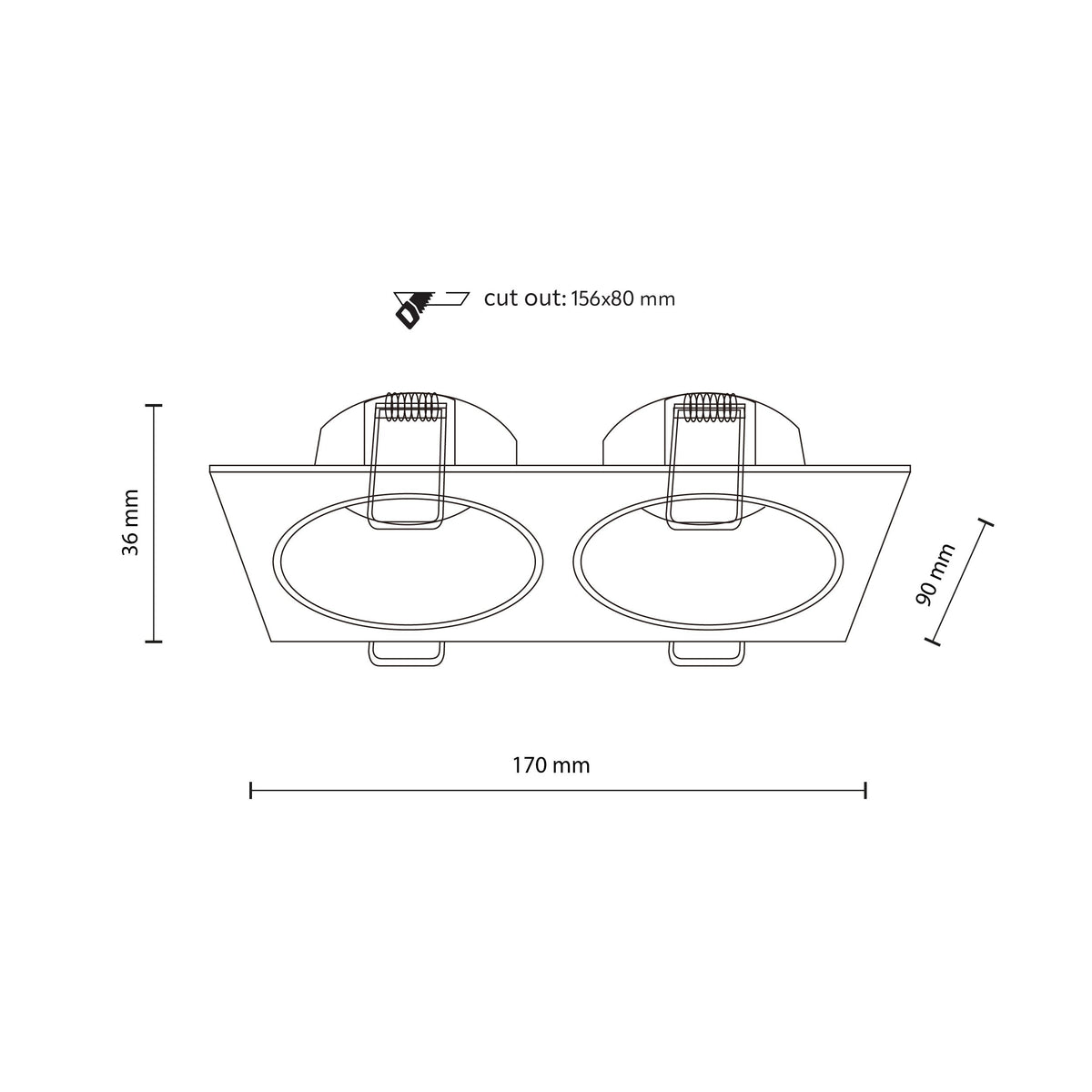 Plafonieră de exterior TK Lighting Prisma Duo, negru, 2 x GU10, 10579
