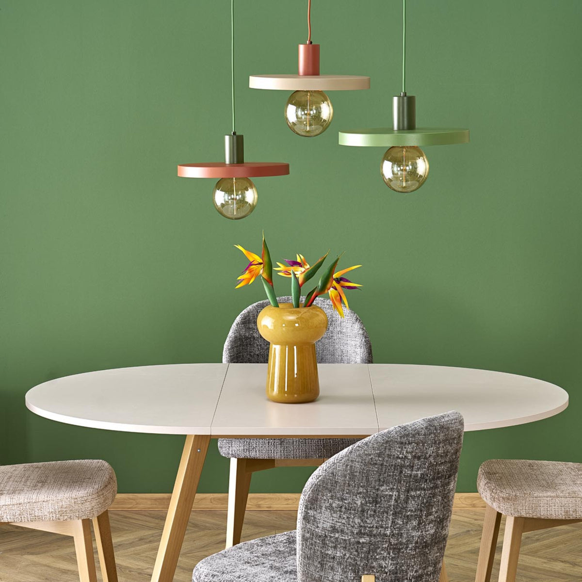 Pendul TK Lighting Sila 300, verde, cărămiziu, 10749