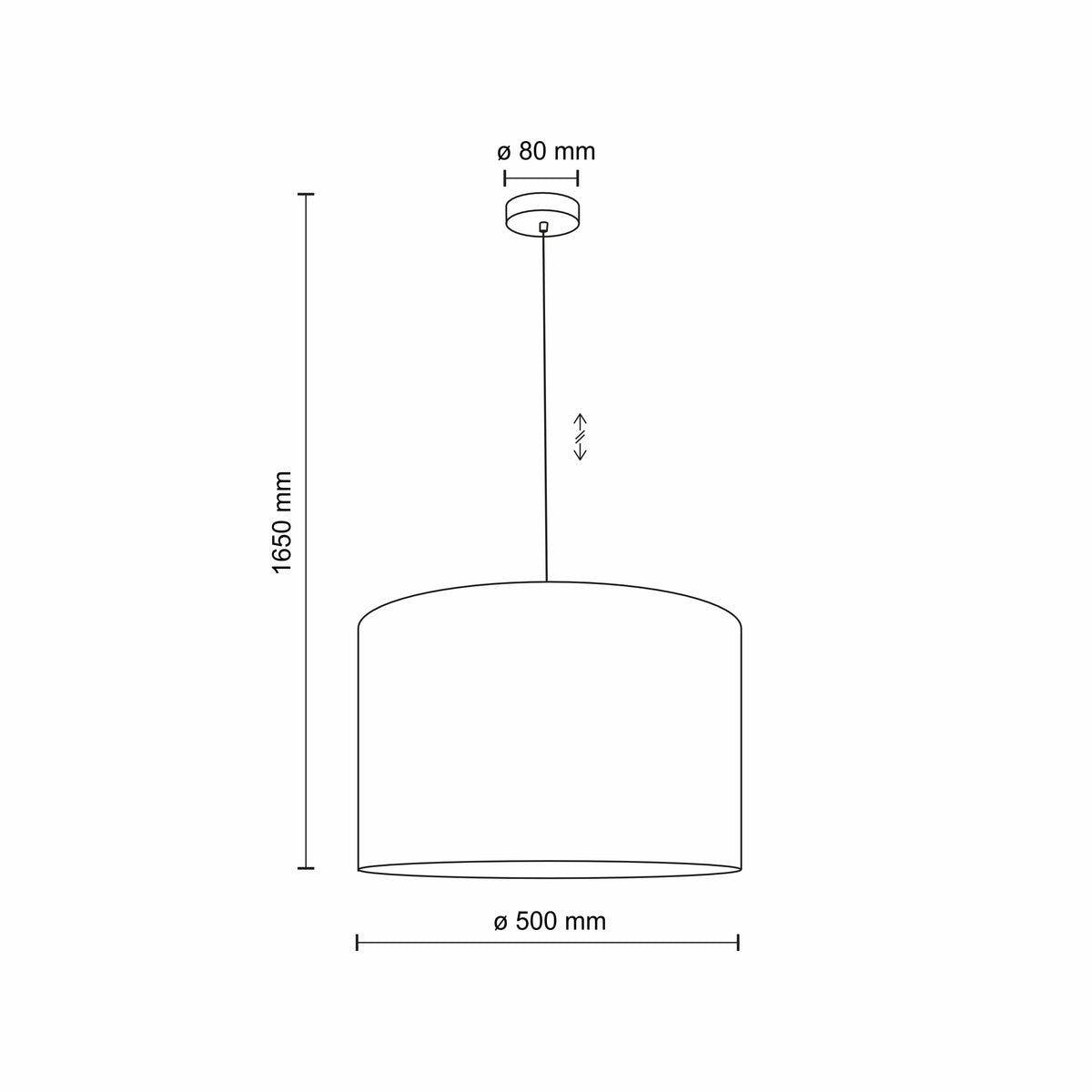 Pendul TK Lighting Vellum 500, negru, 10751