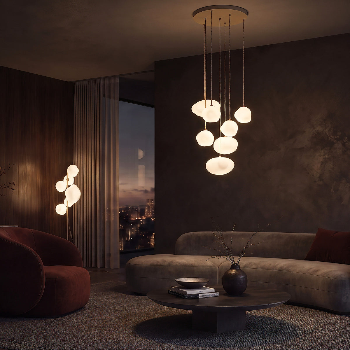 Lustră TK Lighting Nebia, nisip, 7 x G9, 10756