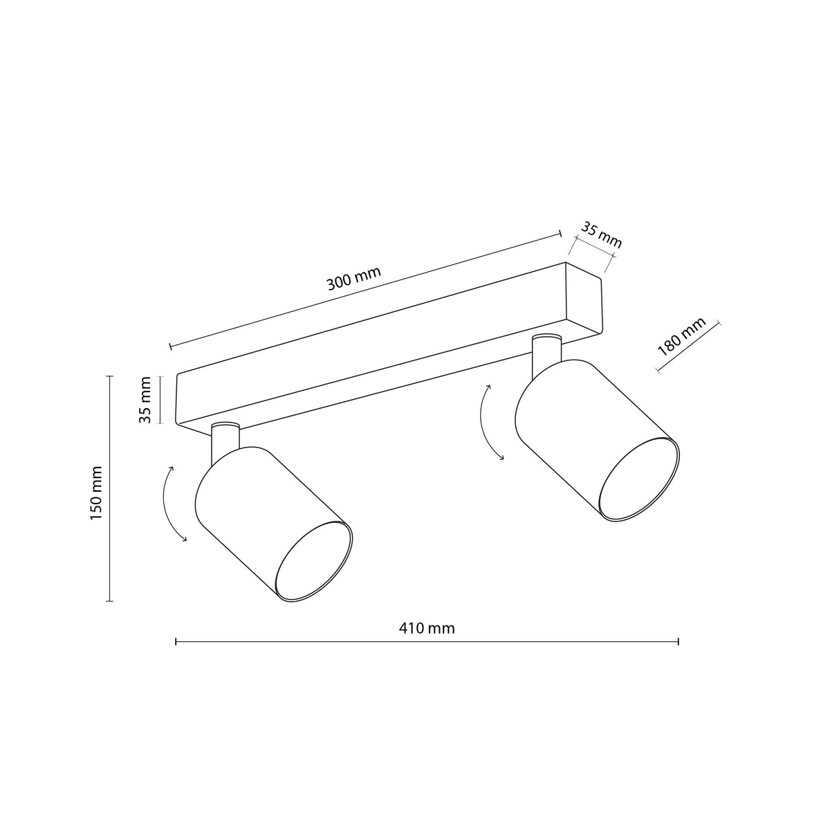 Aplică TK Lighting Nex, alb, 2 x GU10, 10787