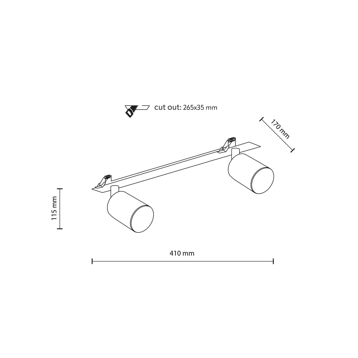Aplică TK Lighting Nex, negru, 2 x GU10, 10799