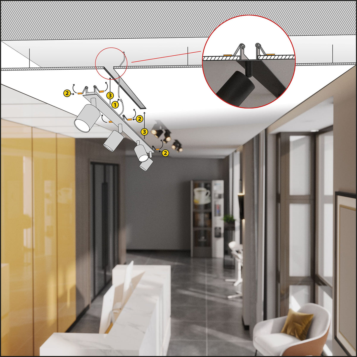 Aplică TK Lighting Nex, negru, 4 x GU10, 10801