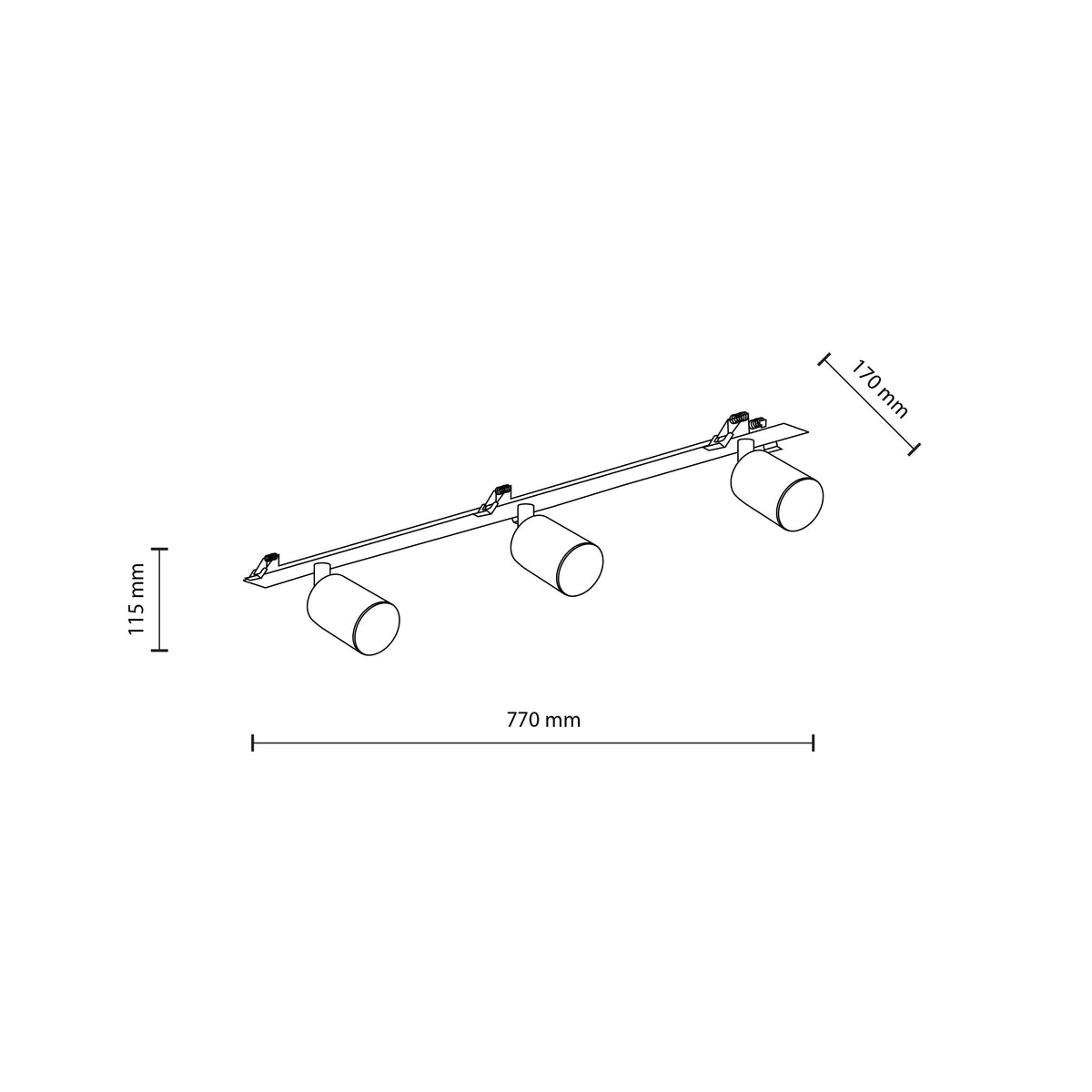 Spot încastrat TK Lighting Nex, alb, 3 x GU10, 10804