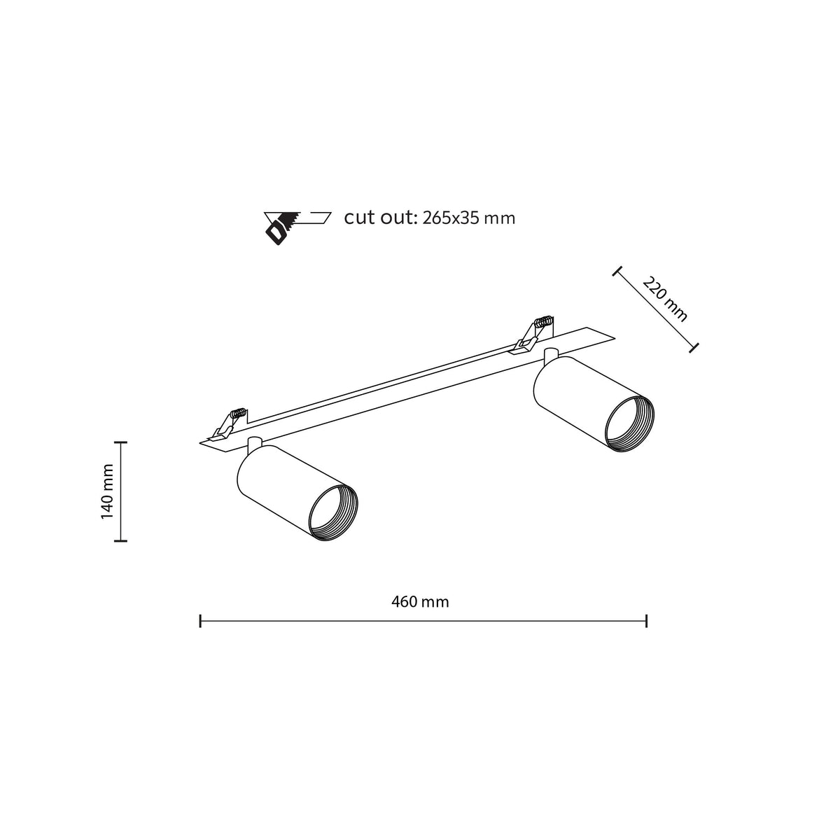Aplică TK Lighting Amis Încastrat, alb, 2 x GU10, 10811