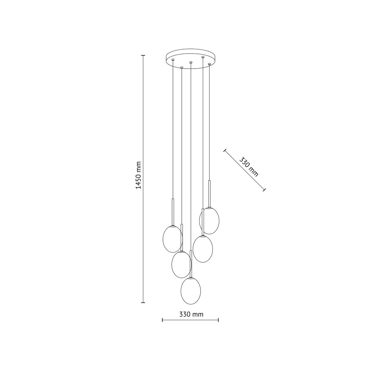 Lustră TK Lighting Pearl Mix, 5 x G9, 10844