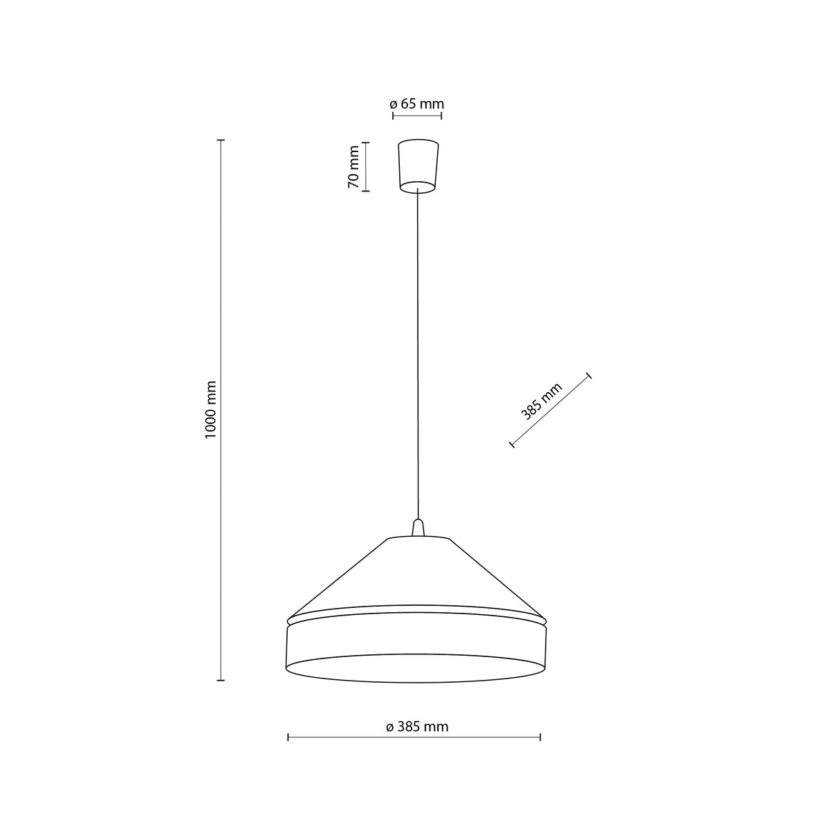 Pendul TK Lighting Eliss, negru, iută, 10874
