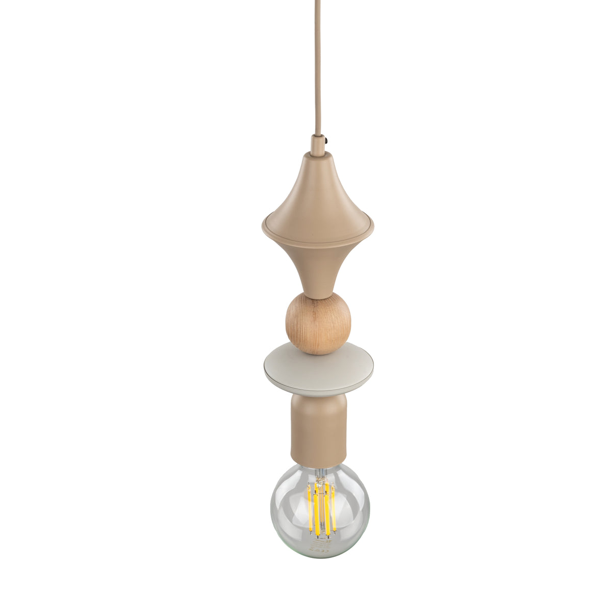 Pendul TK Lighting Tower, nisip, lemn, 10959
