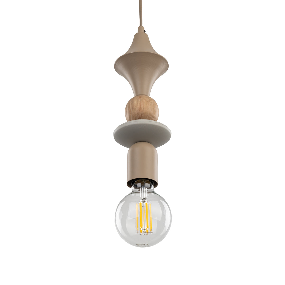 Pendul TK Lighting Tower, nisip, lemn, 10959