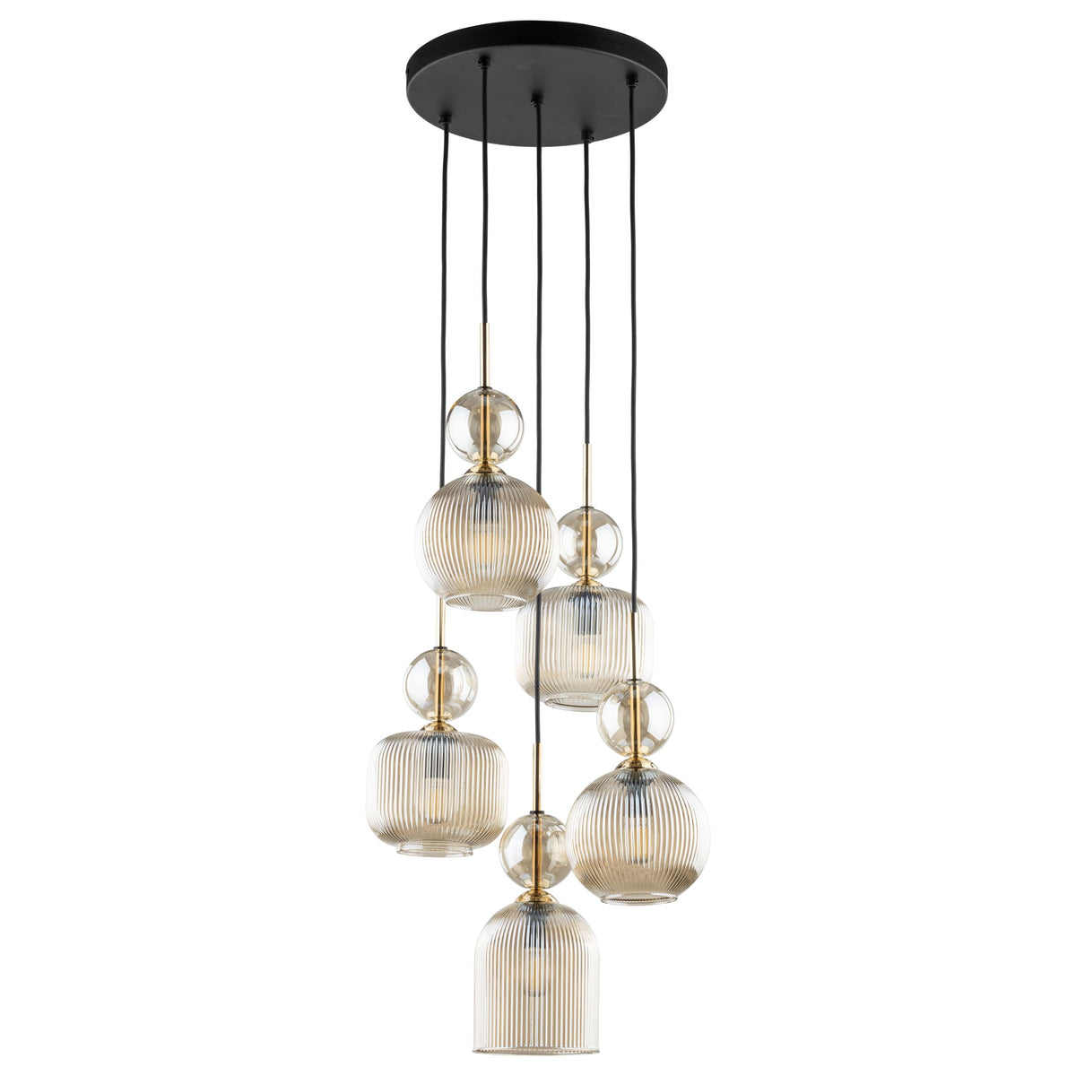 Lustră TK Lighting Sophia, coniac, 5 x E14, 11043