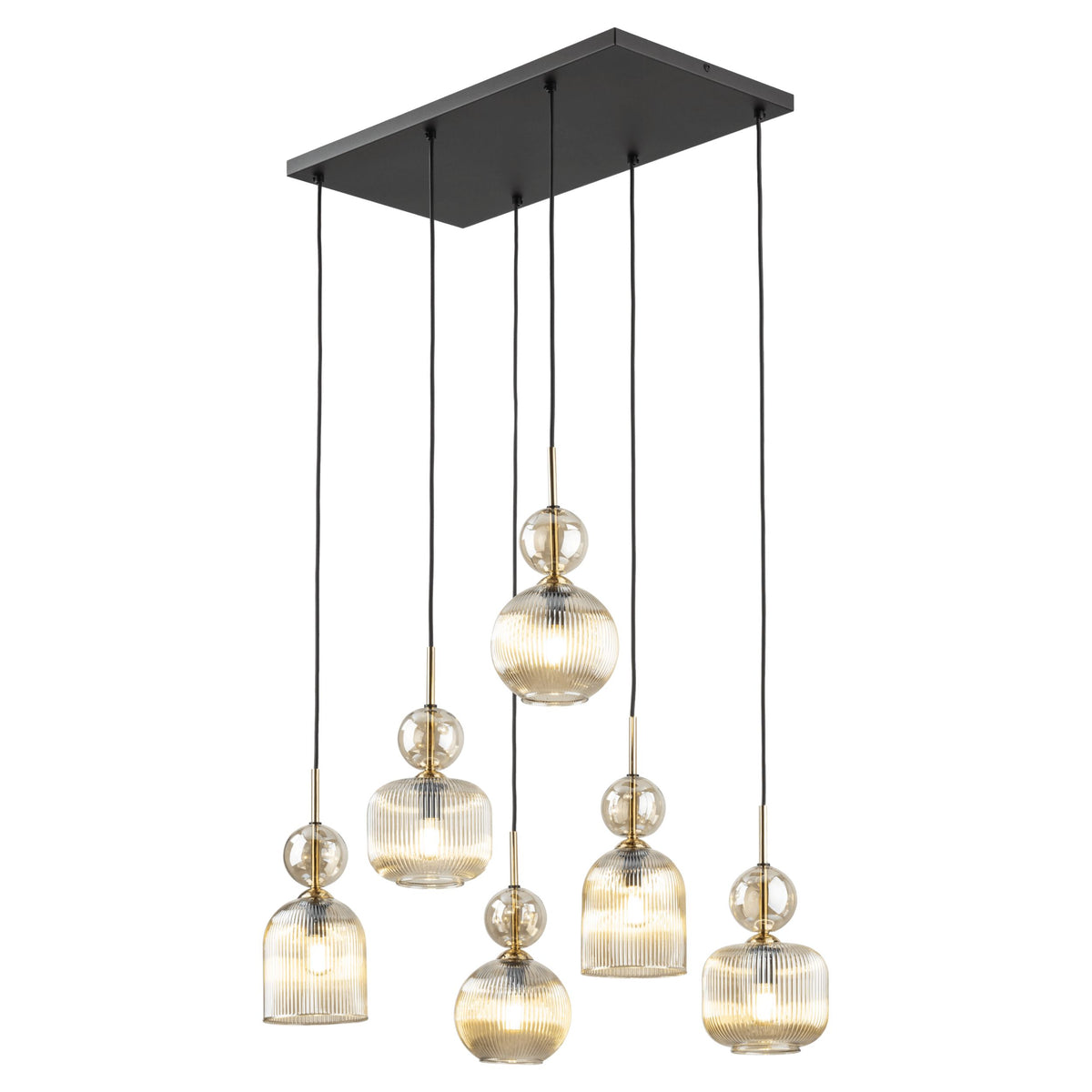 Lustră TK Lighting Sophia, coniac, 6 x E14, 11044