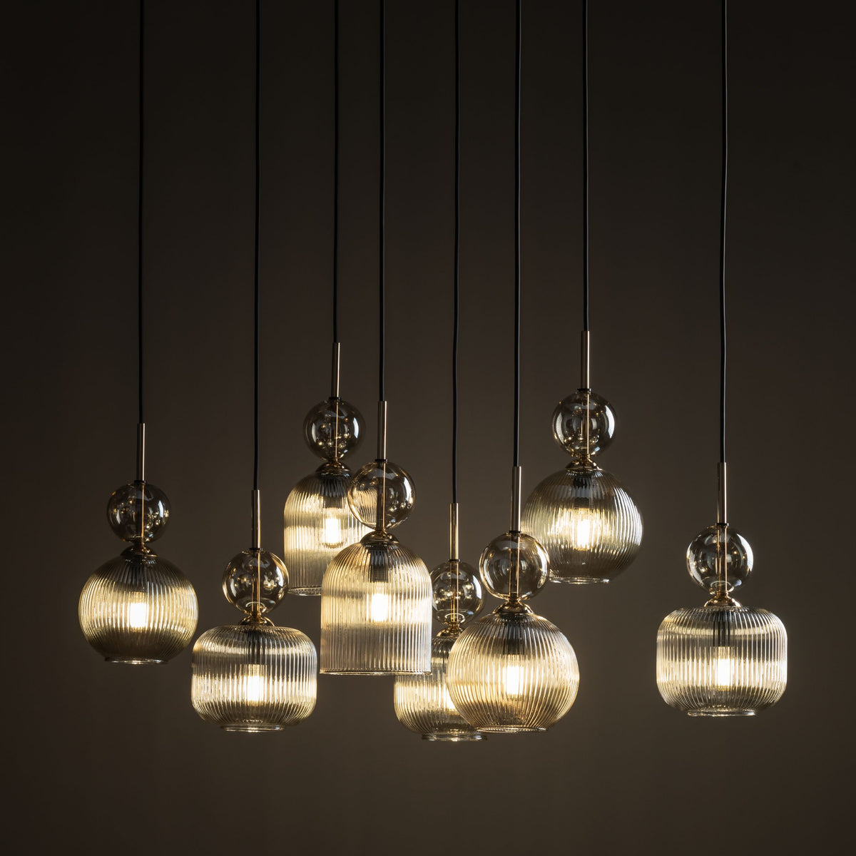 Lustră TK Lighting Sophia, coniac, 8 x E14, 11045