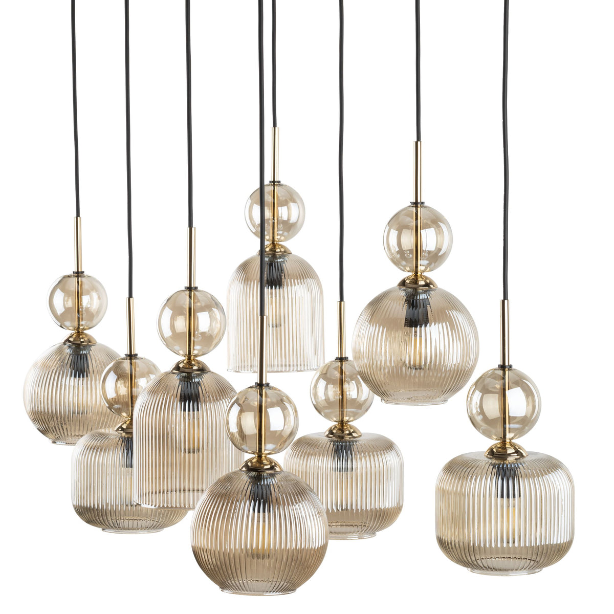 Lustră TK Lighting Sophia, coniac, 8 x E14, 11045