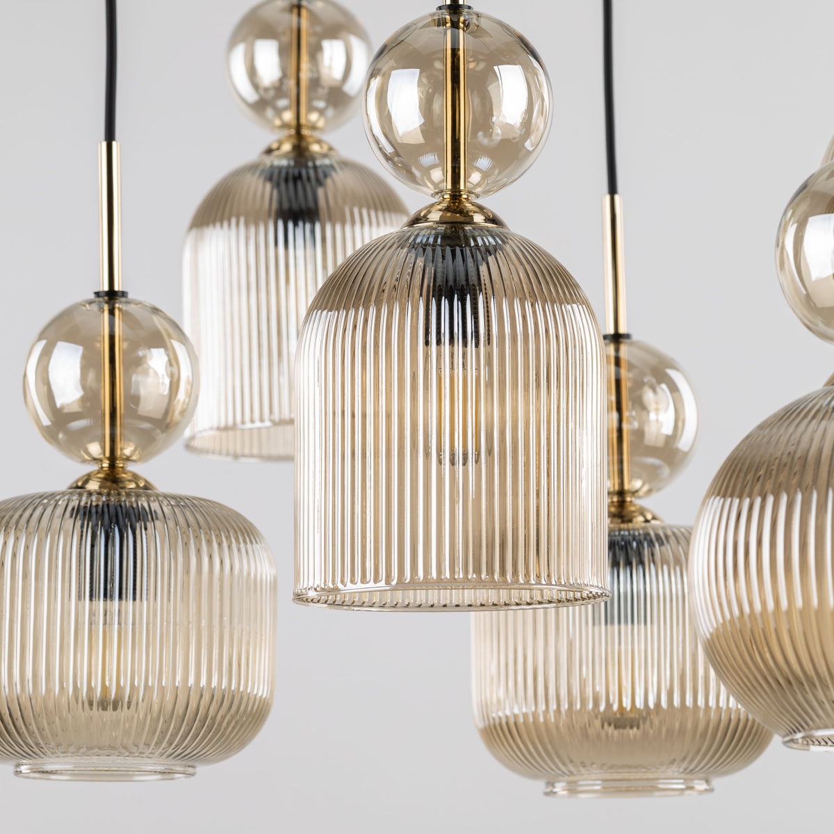 Lustră TK Lighting Sophia, coniac, 8 x E14, 11045