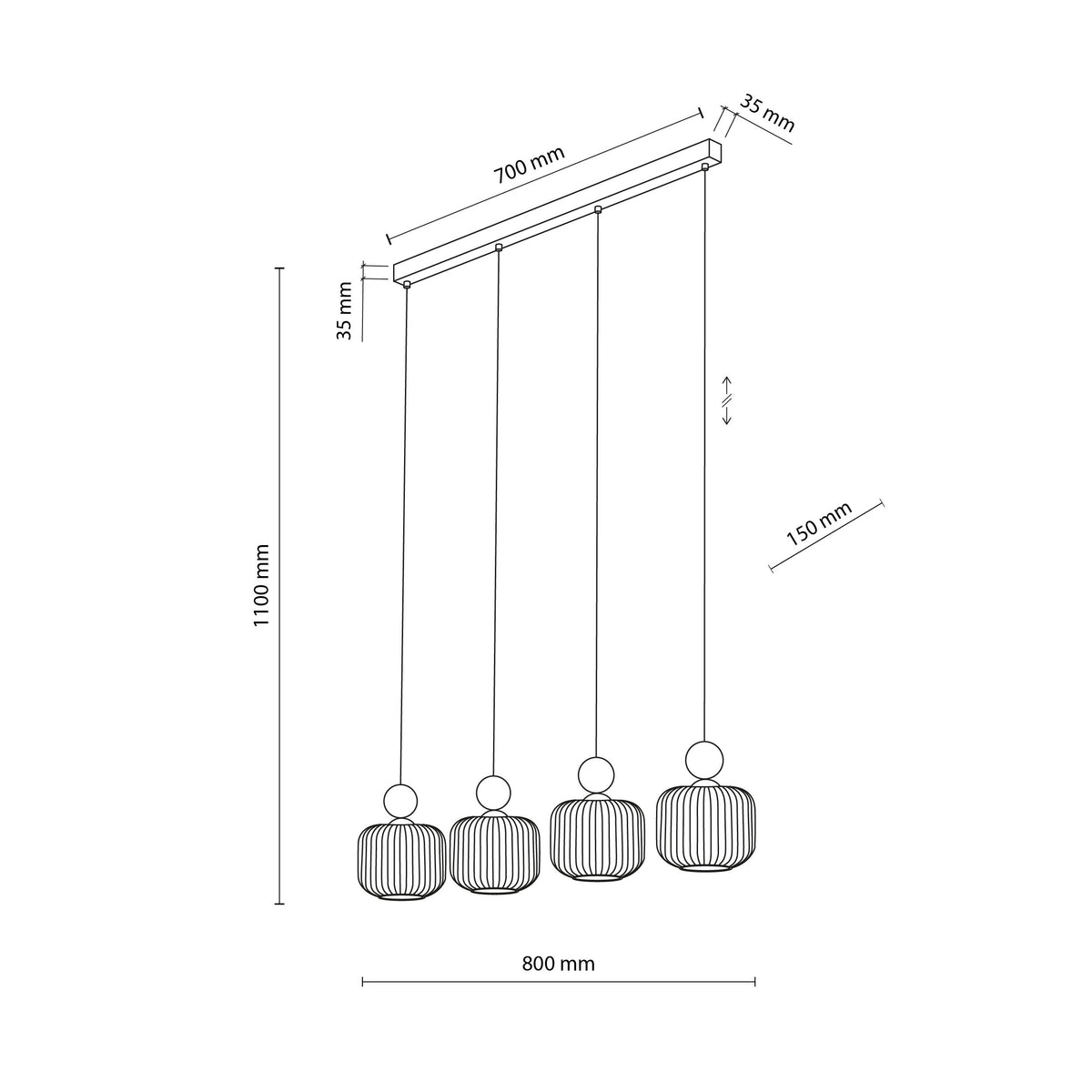 Lustră TK Lighting Ballo, 4 x E14, 11051