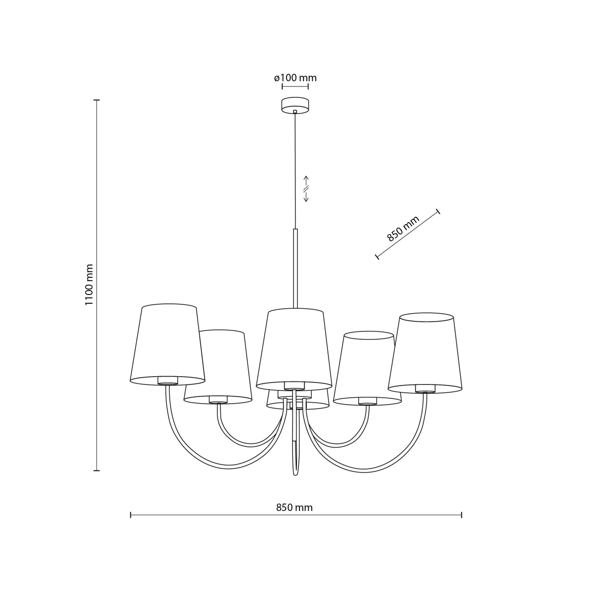 Lustră TK Lighting Candi, nisip, 6 x E27, 11072