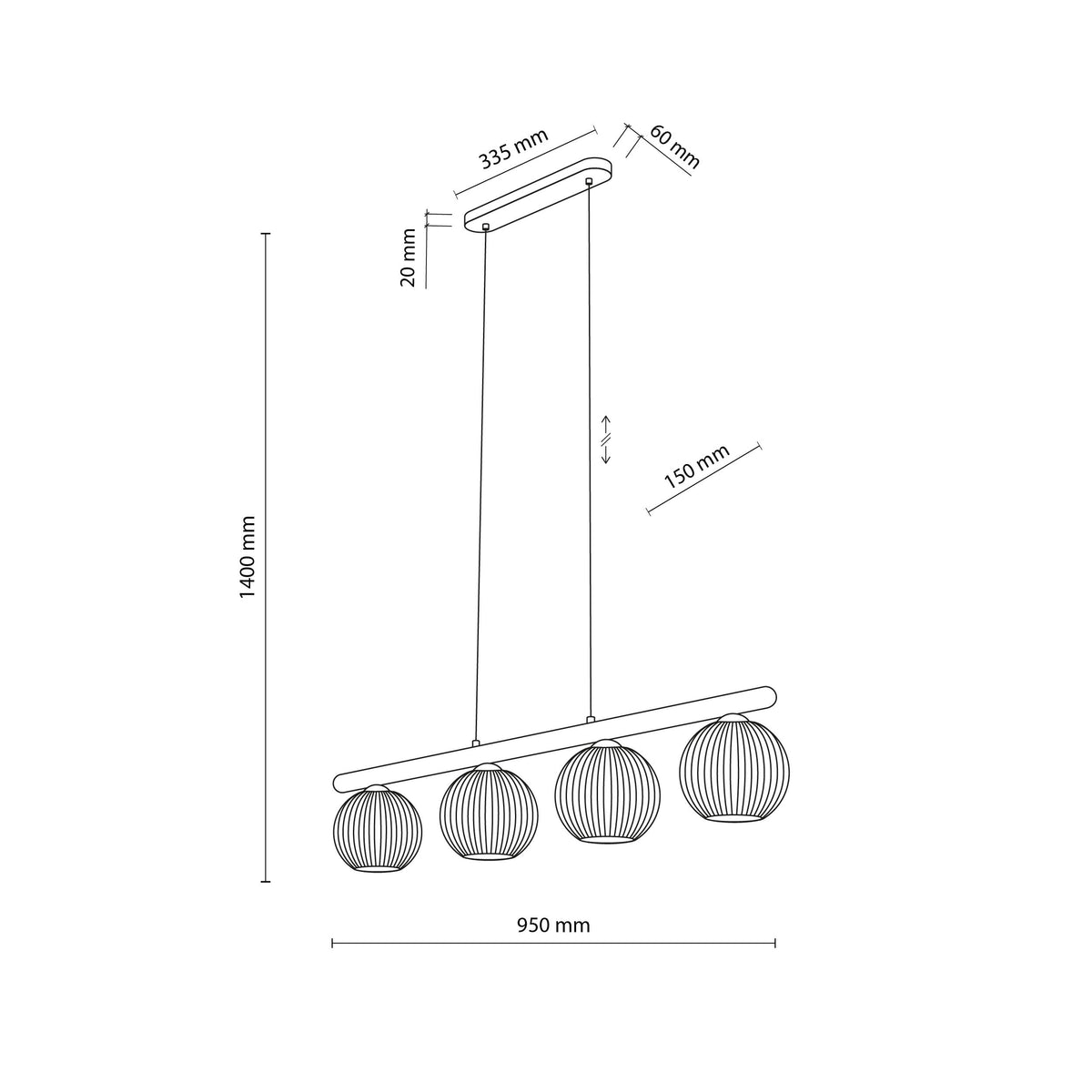 Lustră TK Lighting Virlo, alb, 4 x E14, 11080