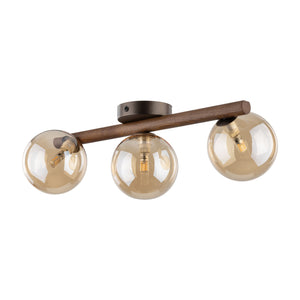 Aplică TK Lighting Estera, lemn, nuc, chihlimbar, 3 x G9, 11093