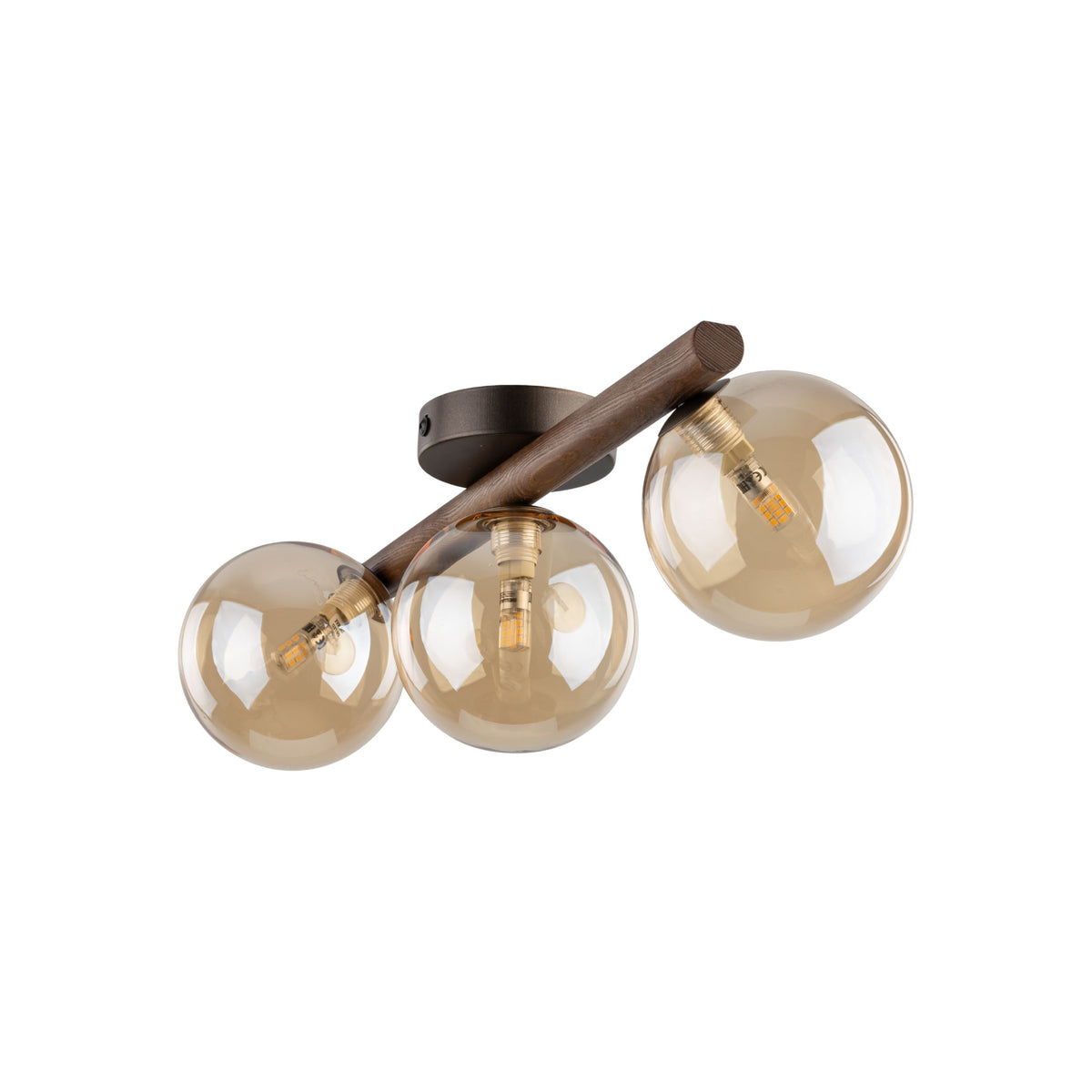 Aplică TK Lighting Estera, lemn, nuc, chihlimbar, 3 x G9, 11093