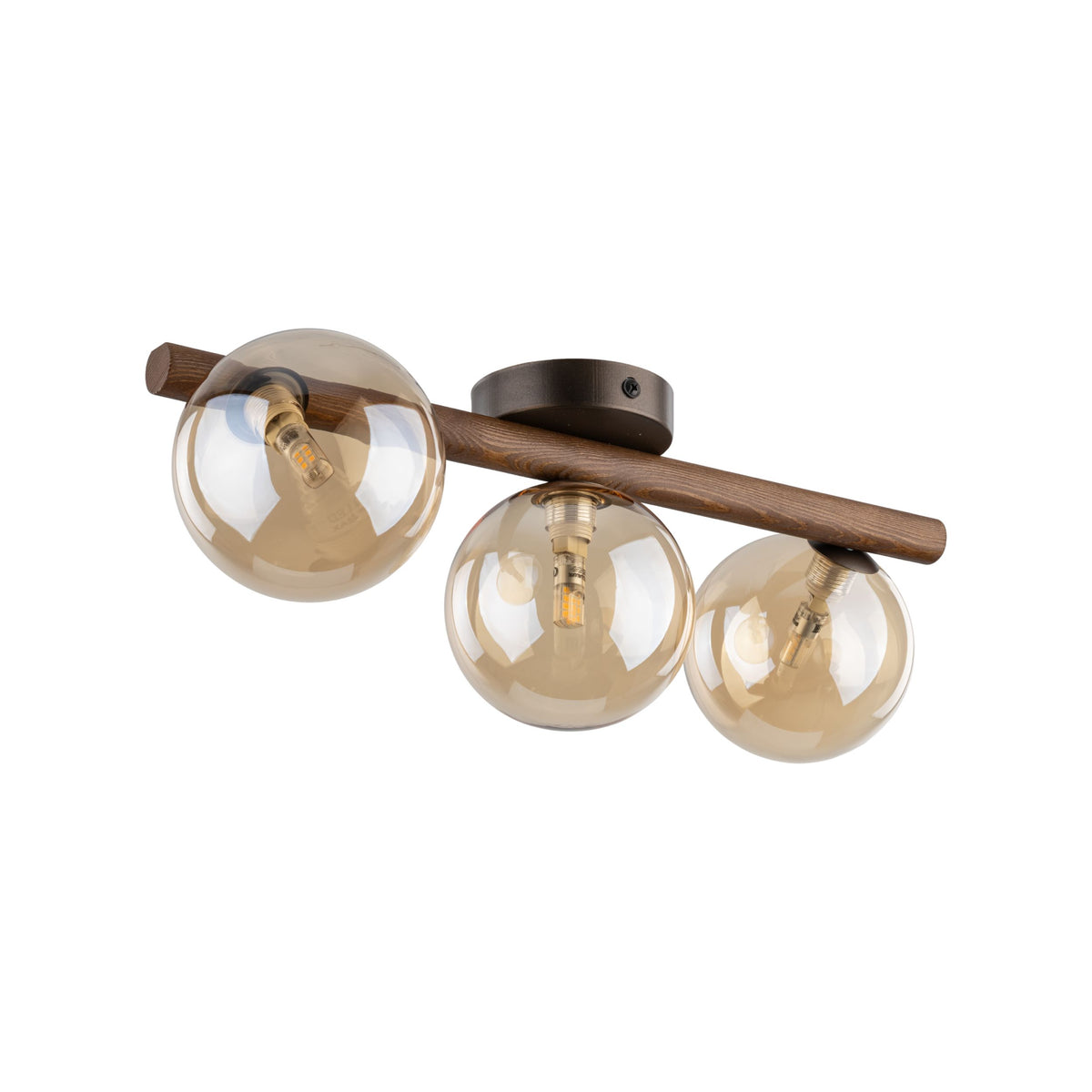 Aplică TK Lighting Estera, lemn, nuc, chihlimbar, 3 x G9, 11093