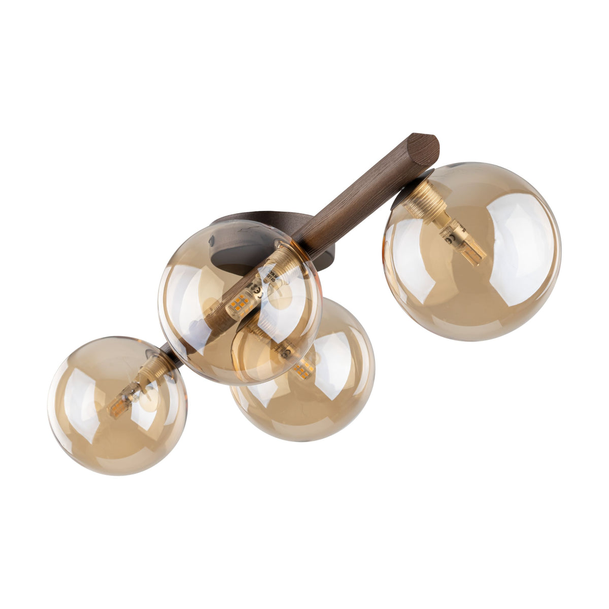 Plafonieră TK Lighting Estera, lemn, nuc, chihlimbar, 4 x G9, 11094