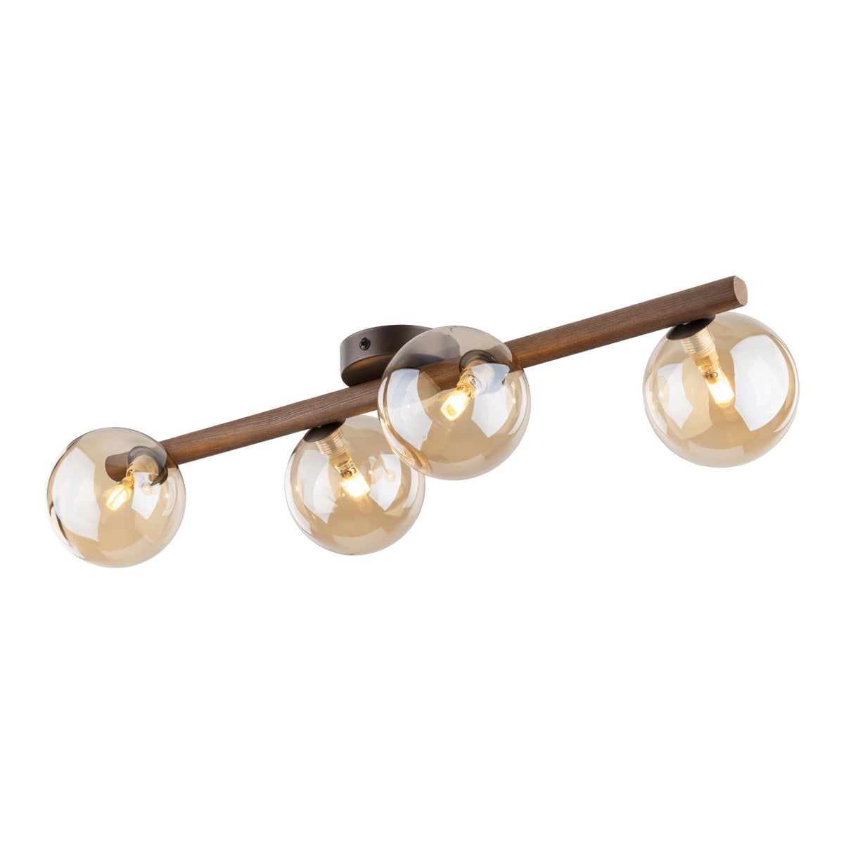Plafonieră TK Lighting Estera, lemn, nuc, chihlimbar, 4 x G9, 11094