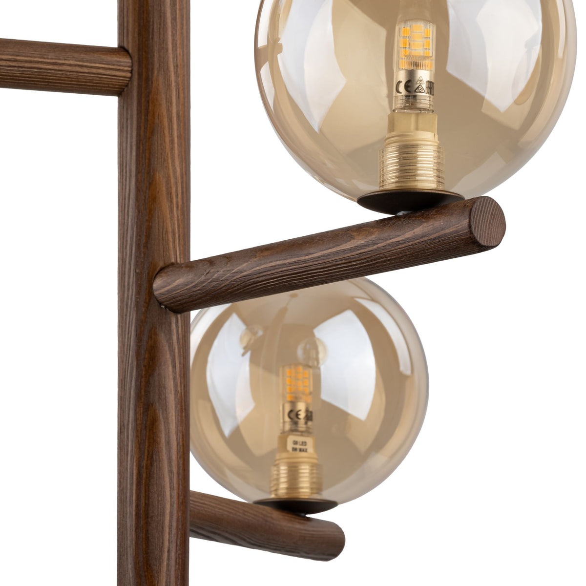 Lustră TK Lighting Estera, lemn, nuc, chihlimbar, 3 x G9, 11095