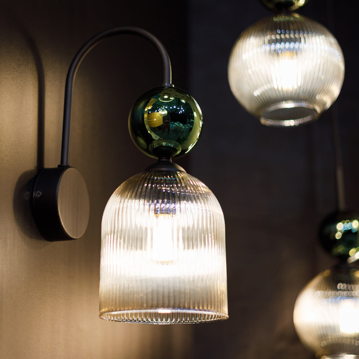 Aplică TK Lighting Sophia, verde, coniac, 11143