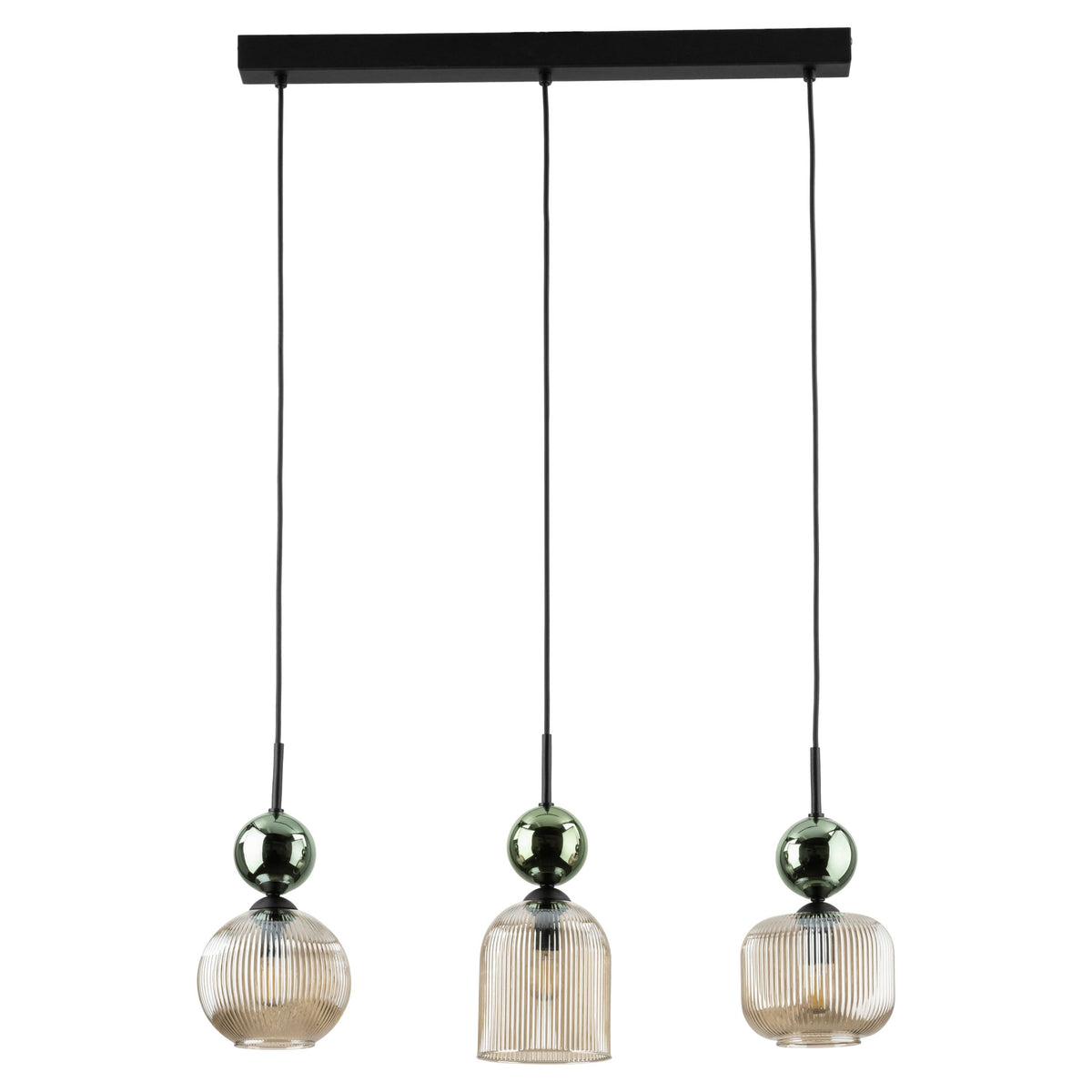 Lustră TK Lighting Sophia, verde, coniac, 3 x E14, 11147