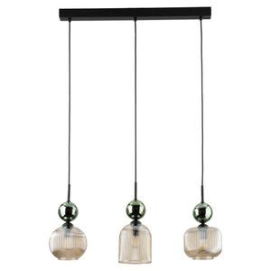 Lustră TK Lighting Sophia, verde, coniac, 3 x E14, 11147