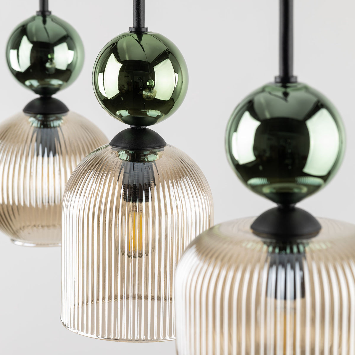 Lustră TK Lighting Sophia, verde, coniac, 3 x E14, 11147