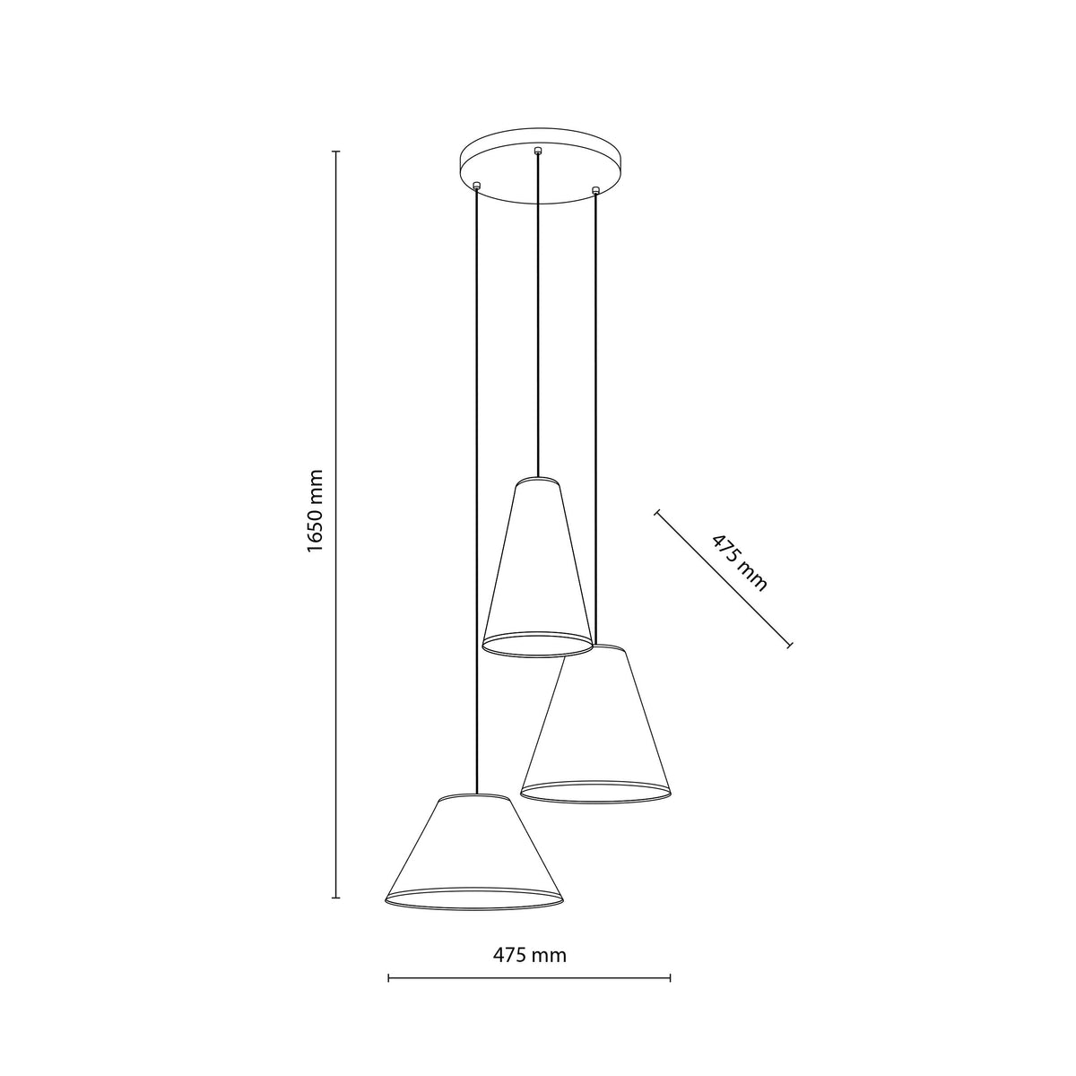 Lustră TK Lighting Conea, nisip, 3 x E27, 11203