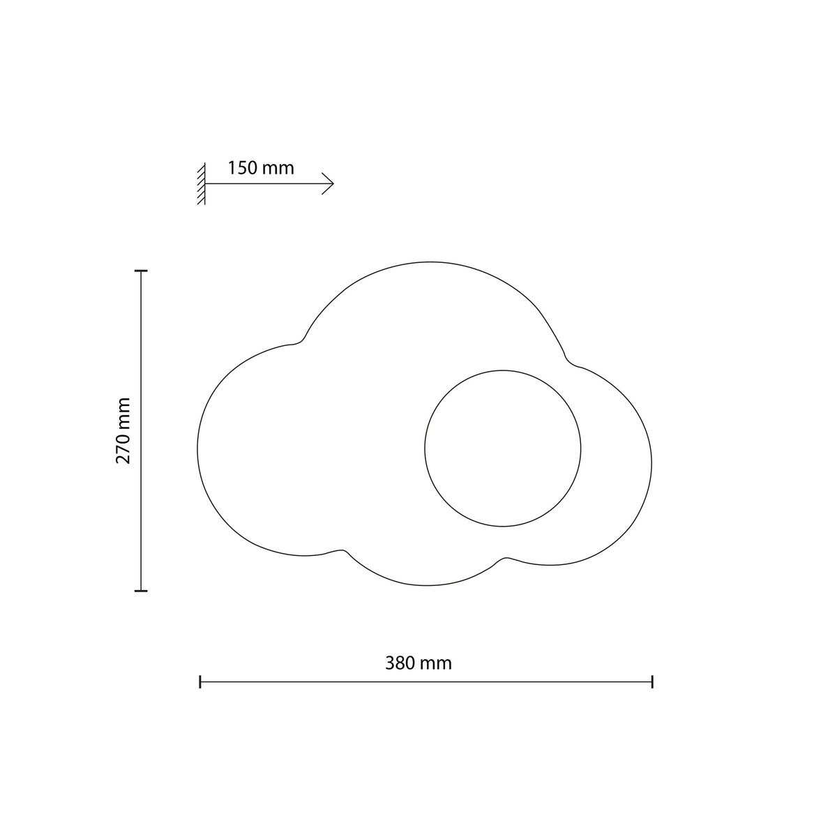 Aplică TK Lighting Cloud, nisip, 11266