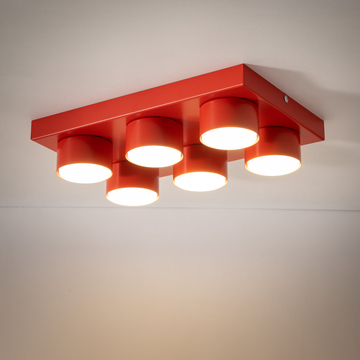 Plafonieră TK Lighting Brix, roșu, 6 x GX53, 11294