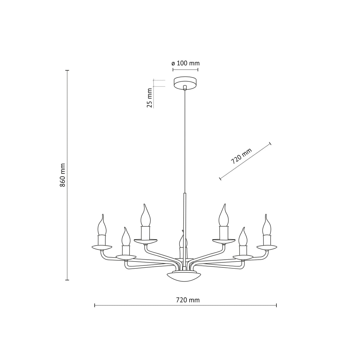 Lustră TK Lighting Limal, nisip, 7 x E14, 11346
