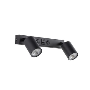 Aplică TK Lighting Nex Usb, negru, 2 x GU10, 11356