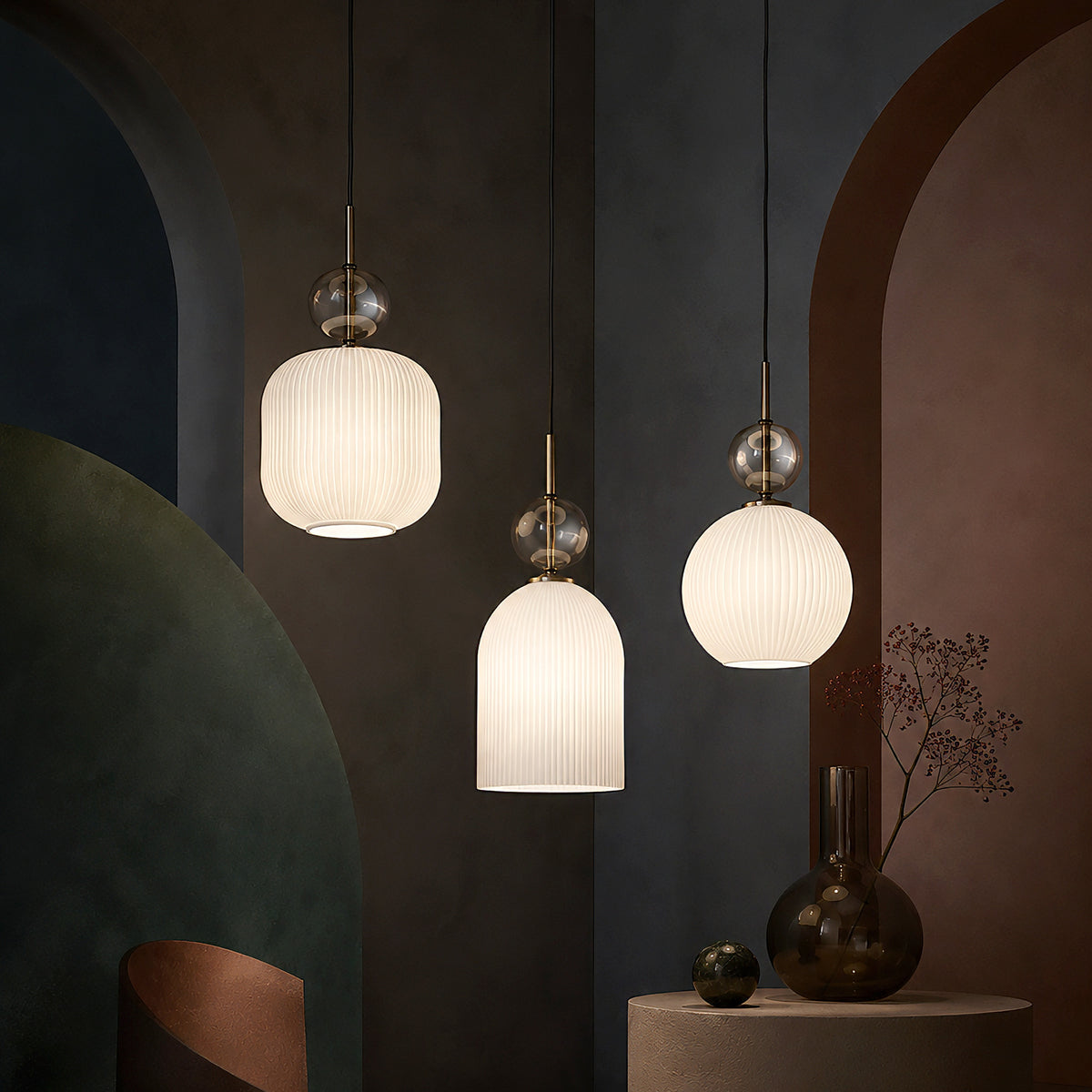 Pendul TK Lighting Sophia Big, coniac, alb, 11374