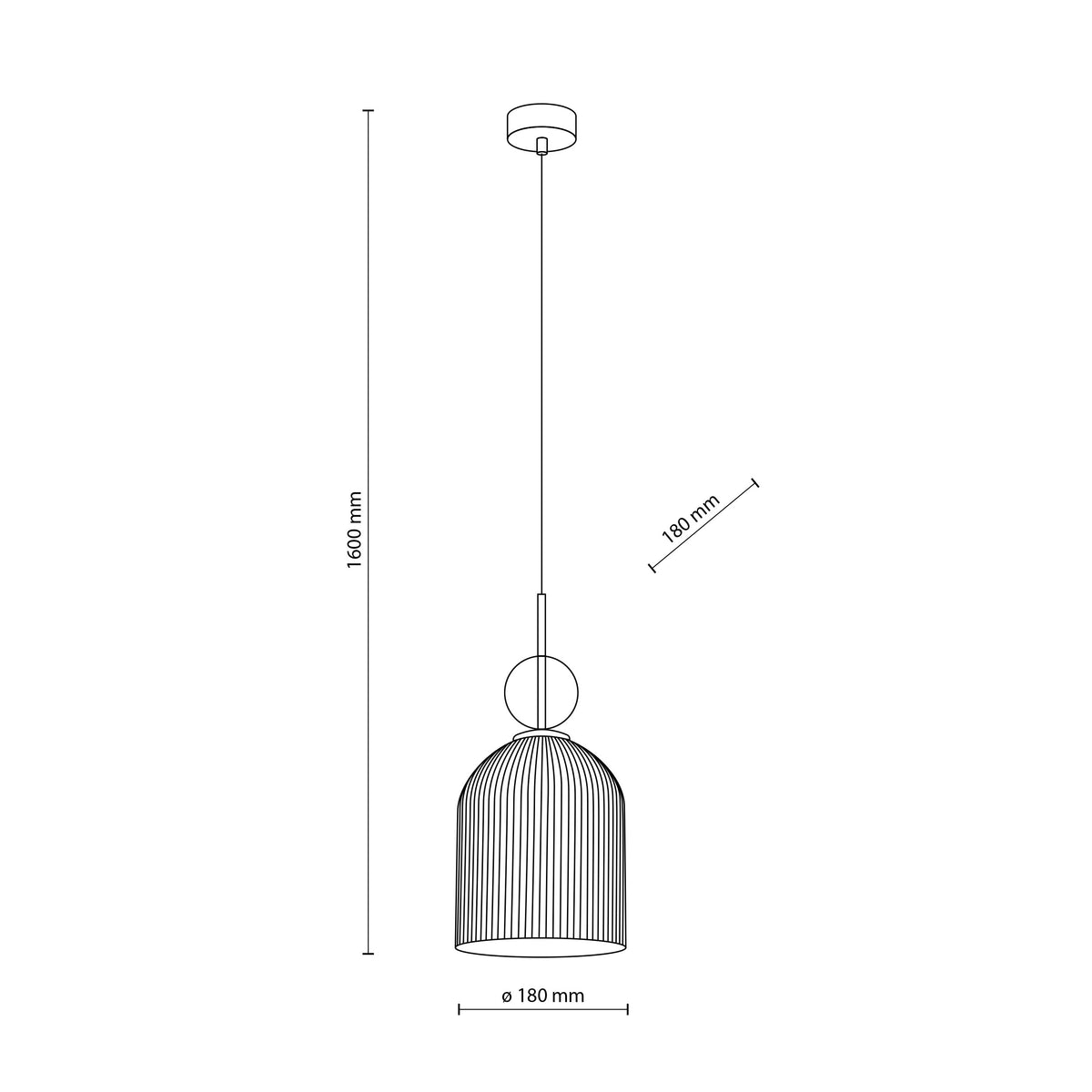 Pendul TK Lighting Sophia Big, coniac, alb, 11374
