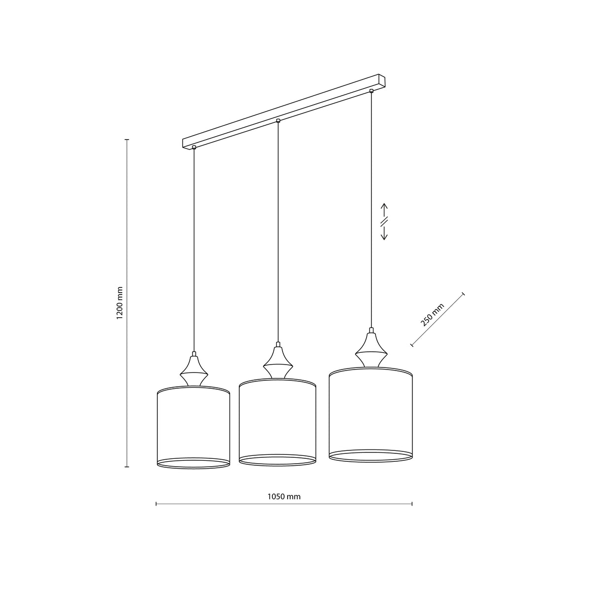 Lustră TK Lighting Amura, nisip, 3 x E27, 11439