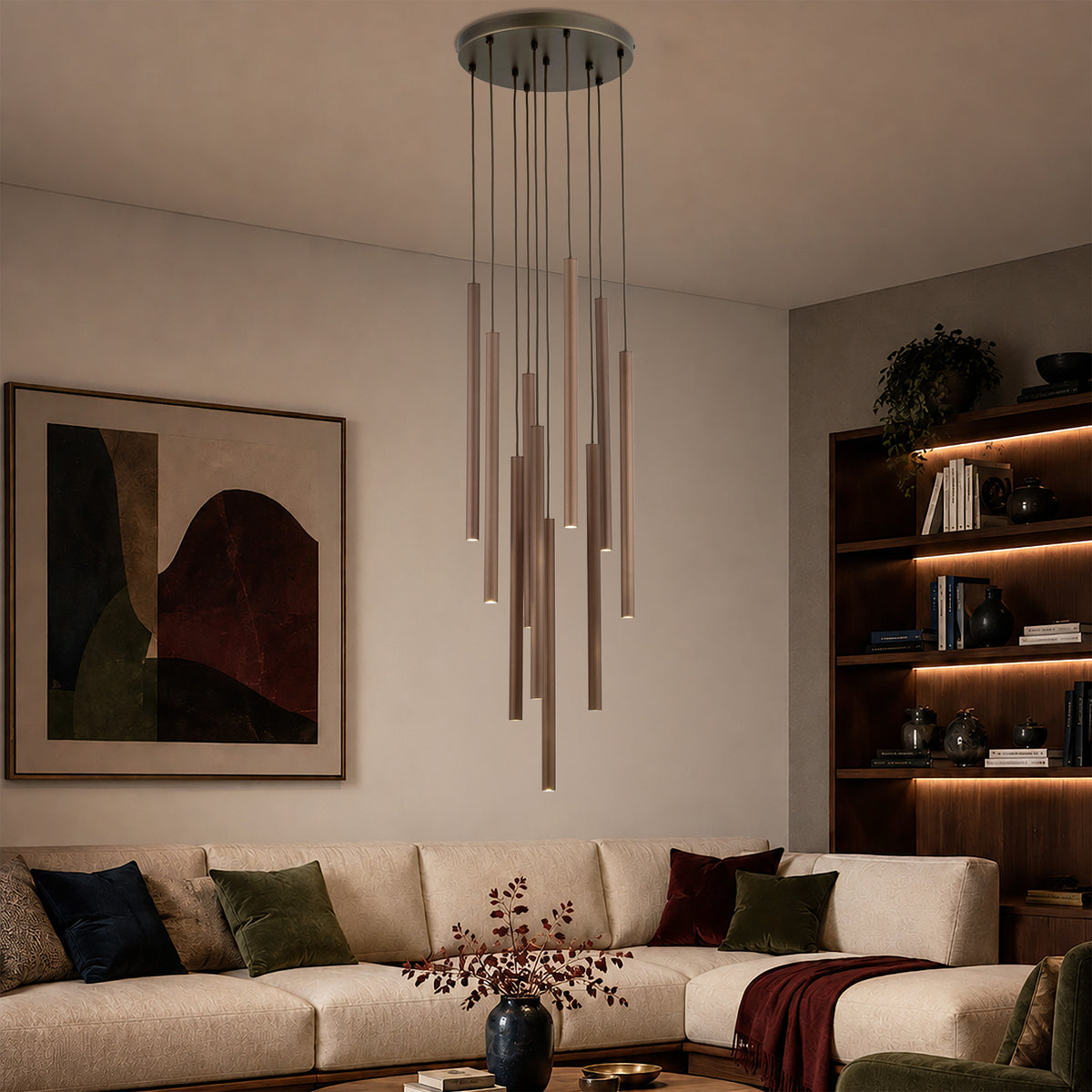 Lustră TK Lighting Ferro Rotund, maro, 10 x G9, 11493