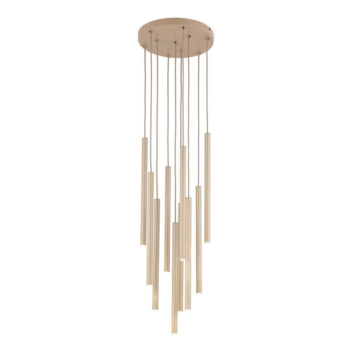 Lustră TK Lighting Ferro Rotund, nisip, șampanie, 10 x G9, 11494