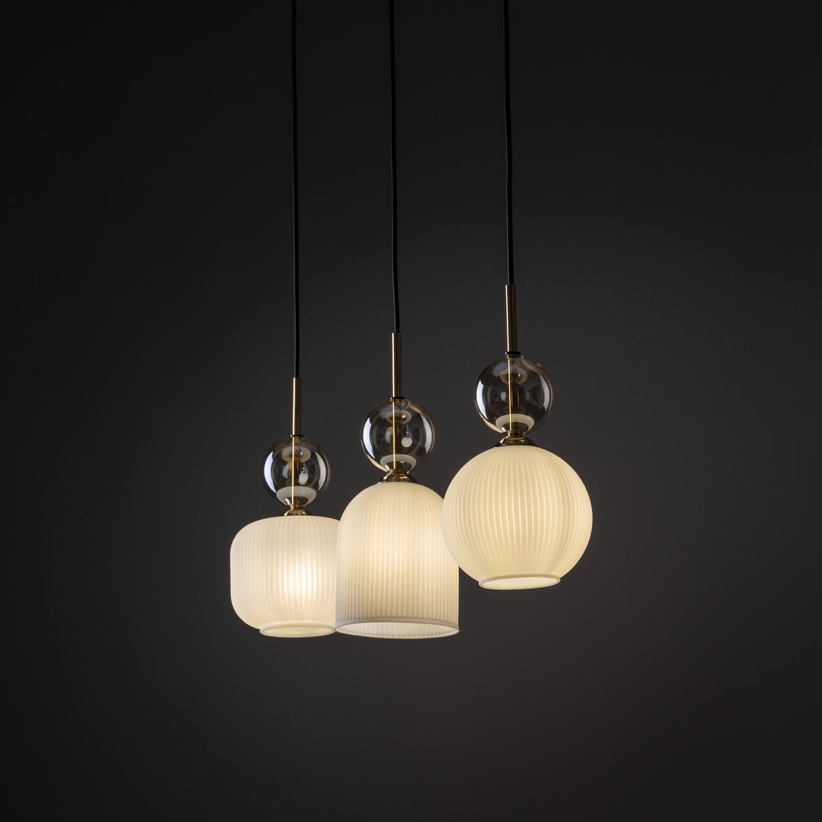 Lustră TK Lighting Sophia, coniac, alb, 3 x E14, 11591