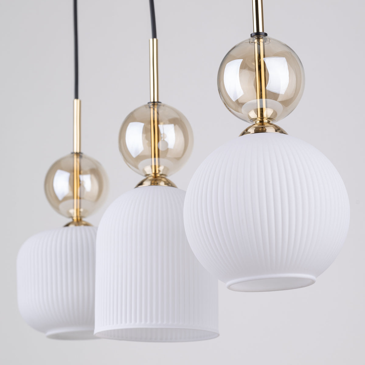 Lustră TK Lighting Sophia, coniac, alb, 3 x E14, 11591